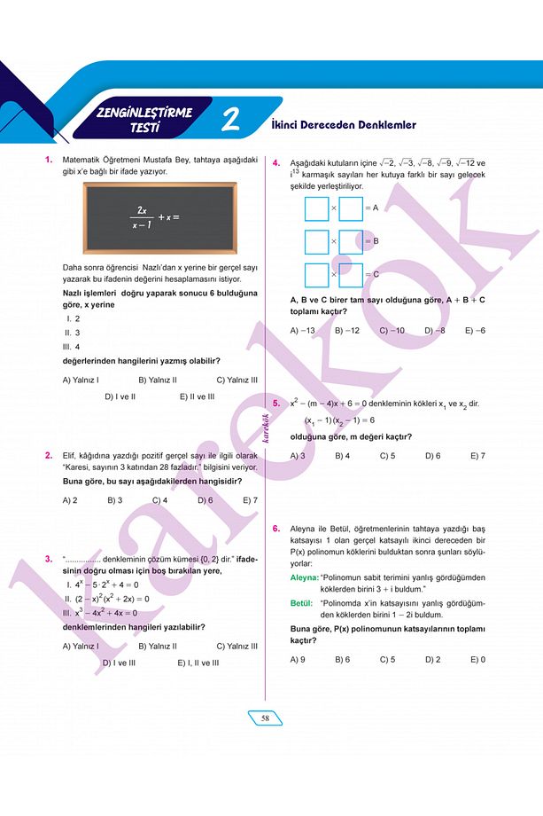 2025 TYT Ve AYT Matematik Progresif Kanıtlanmış Yapay Zekalı Adım Adım Soru Sıralaması Soru Seti - 5