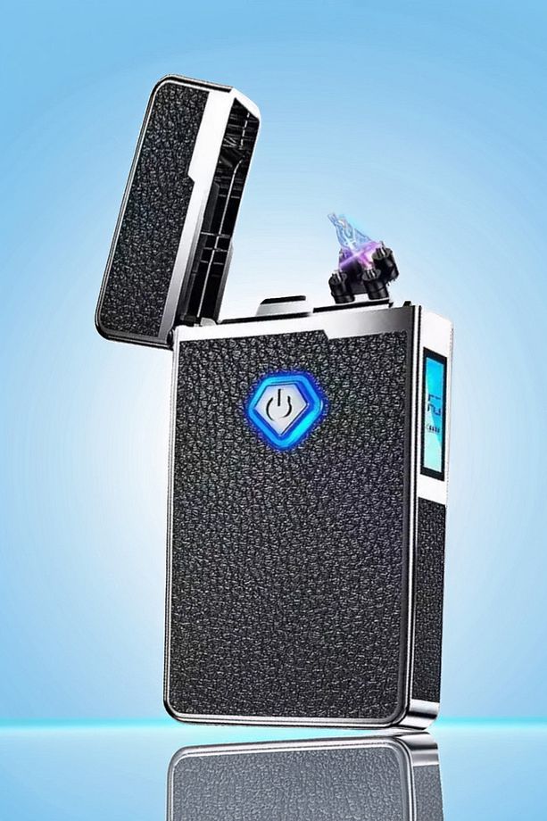K13 Usb Şarjlı 4 Arc Deri Kaplama Alevsiz Çakmak -New Style - 3