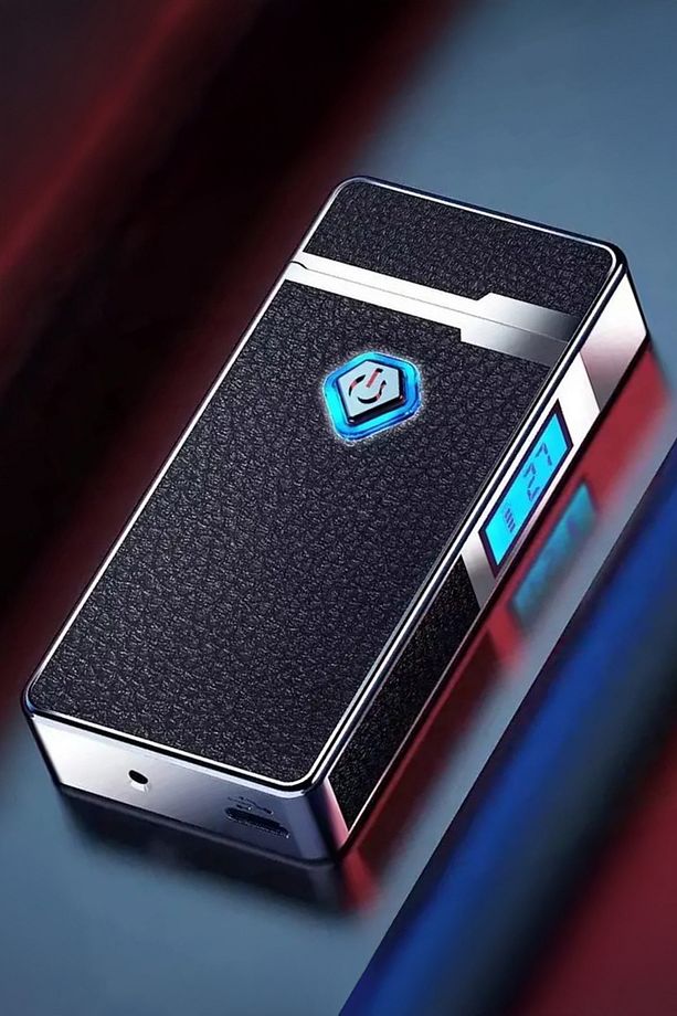 K13 Usb Şarjlı 4 Arc Deri Kaplama Alevsiz Çakmak -New Style - 1