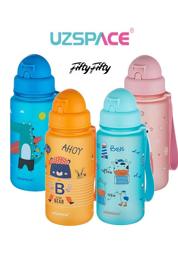 Pipetli 400 ML Figürlü Tritan Çocuk Su Matarası FFUZ30245 - 3