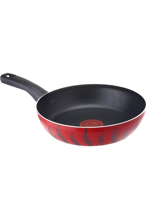 مقلاة Tempo Flame مقاس 20 سم، غير لاصقة، Thermo Spot، باللون الأحمر - C3040283
