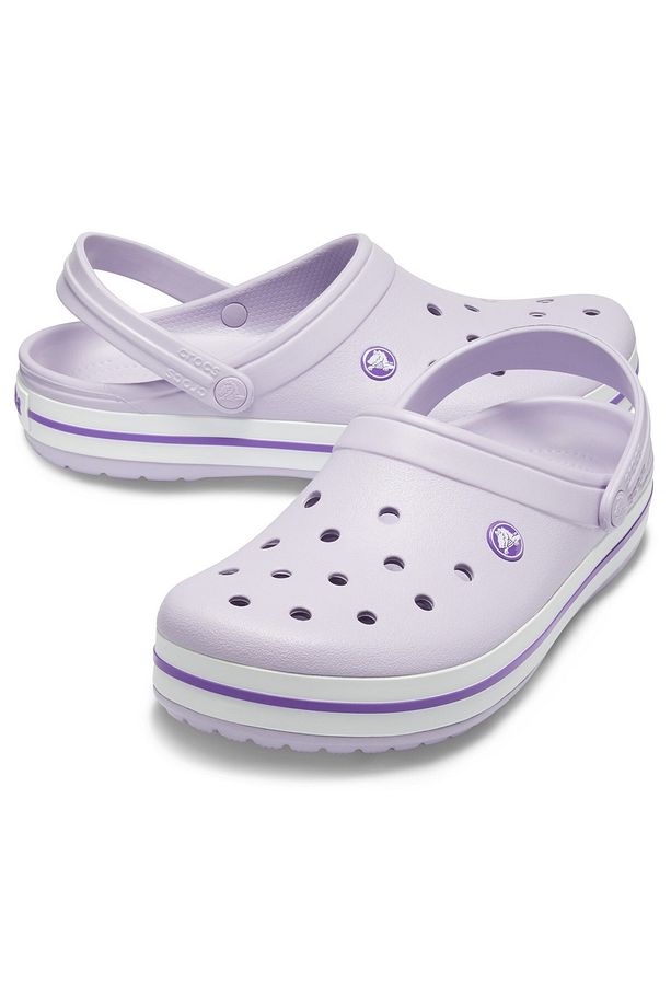 Lila Unisex Crocband Kenarı Mor Çizgili Terlik. - 6