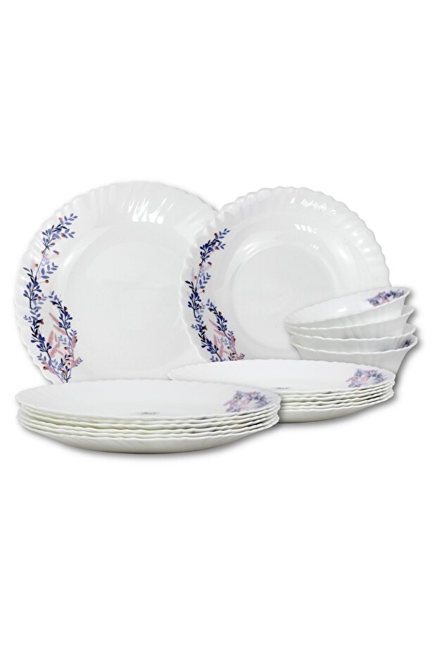 12 Pcs Opal ware Dinner Set Dishwasher & Microwave safe BPA Free Durable and Stylish