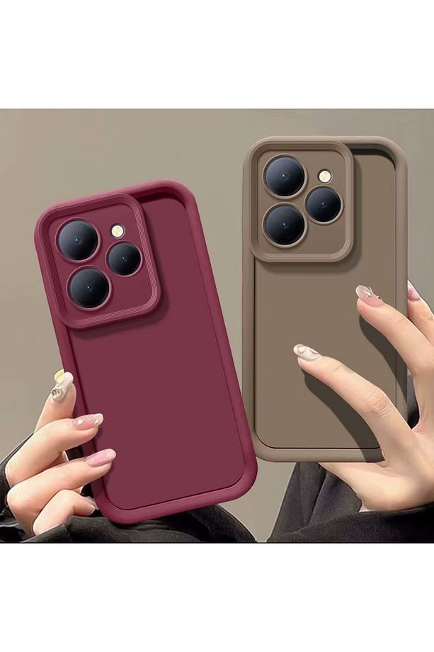 Tecno Spark 20 Kılıf Yumuşak Renkli Lansman Silikon Kamera Korumalı Çıkıntılı Kalın Kenarlı 3D Coffe - 2