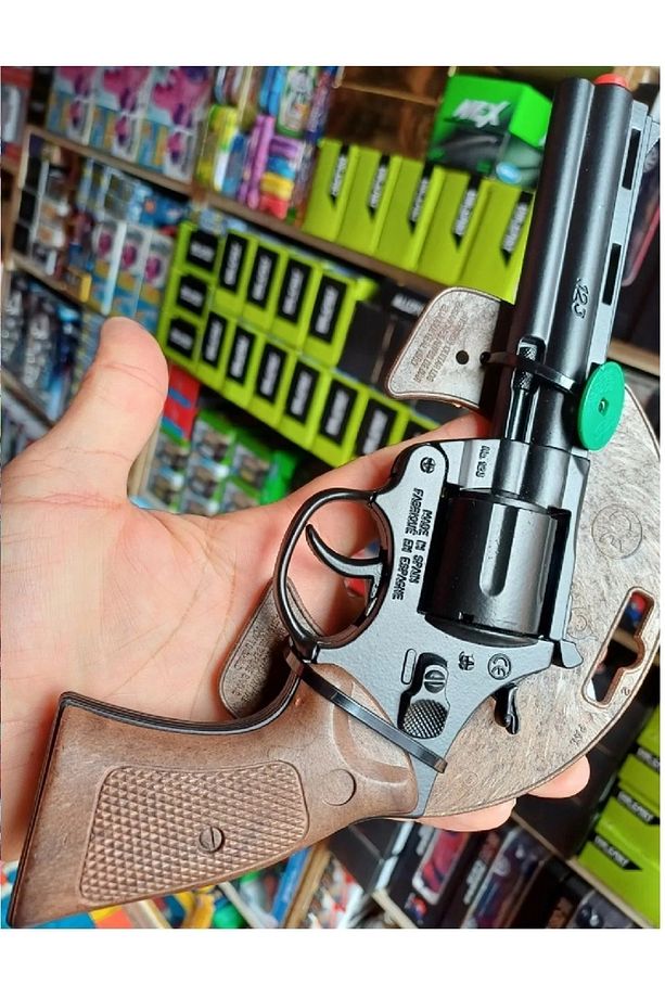 Kapsül Revolver Tabanca Açılır Toplu Oyuncak Silah 27cm Ispanya Rewolver Full Demir - 4