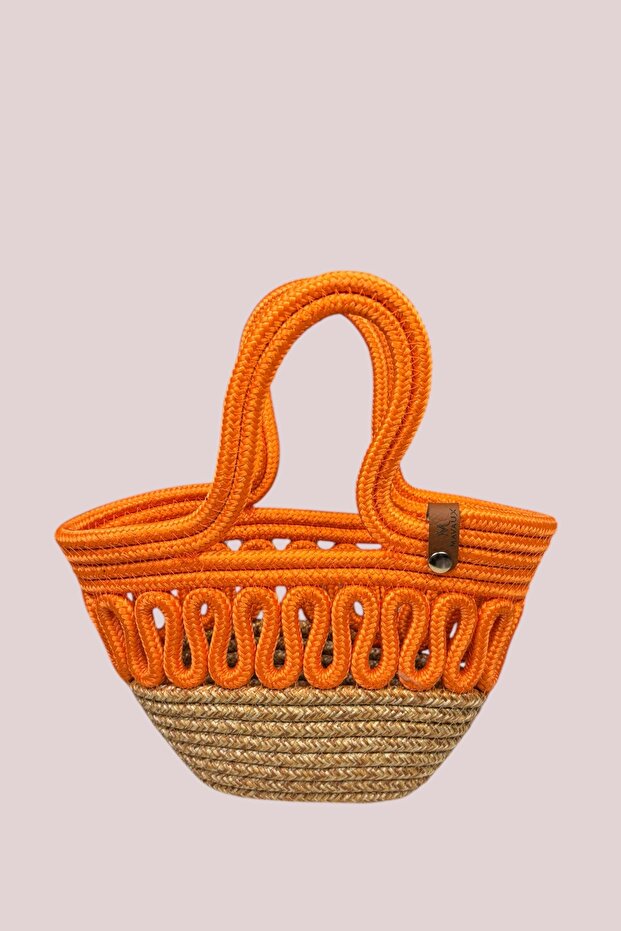 Bloom Wicker Look Children's Beach Bag and Handbag