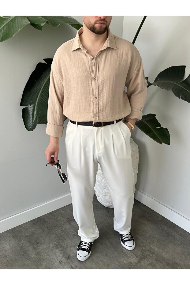 Müslin Oversize Gömlek - 2