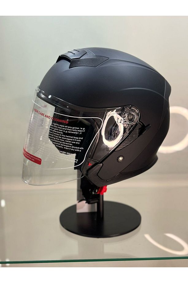 Jk-526 Güneş Gözlüklü Yarım Kask Matt Black - 2
