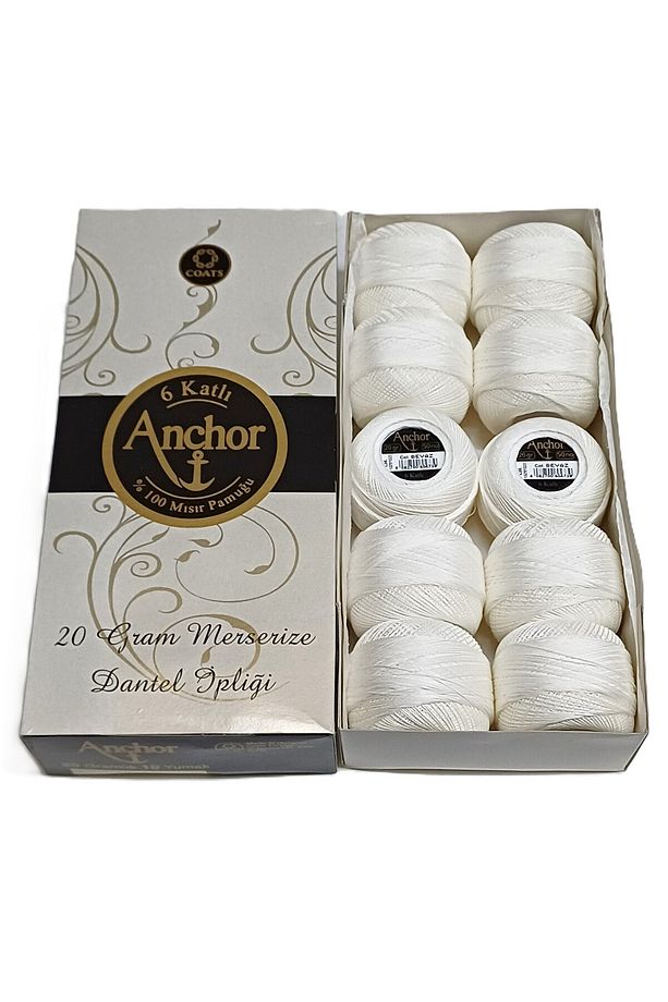 Çapa 6 Katlı 50 No 20 gram 10 Adet Merserize Dantel Ipliği - 1