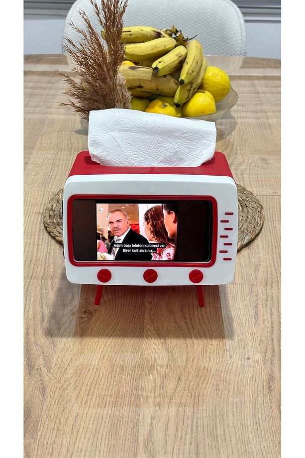 Masa üstü peçetelik , TV Şekilli peçete kağıt mendil kutusu , Cep Telefonu Tutuculu peçetelik - 1