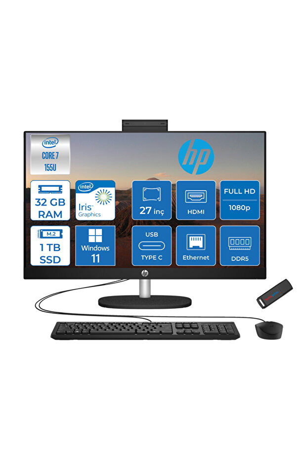 27-CR1013NT Ultra 7 155U 32GB Ddr5 1tb SSD W11HOME 27 Inç IPS FHD B88GNEAH10+ZettaFlash - 1