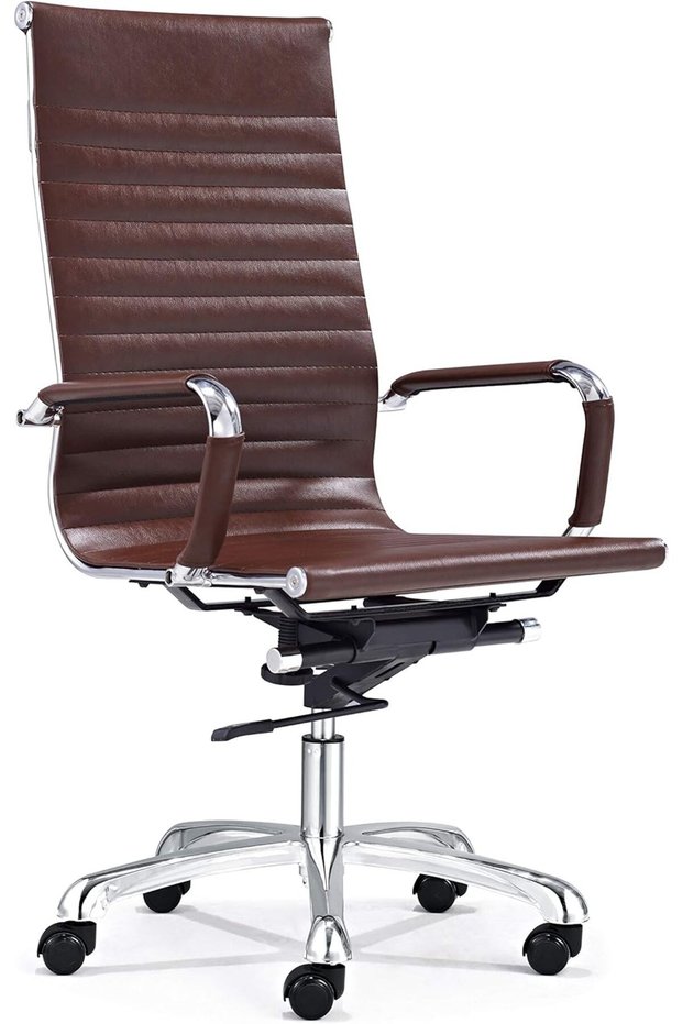 Fully Assembled Ergonomic Heavy Duty Faux Leather Office Chair - Dark Brown