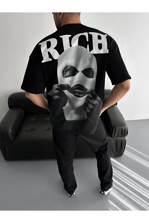 Rich Dijital Baskı Oversize Tshirt - 3