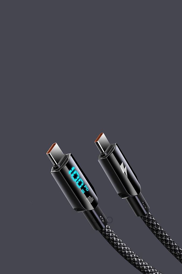 100 Watt Type-c To Type-c Dijital Ekran Sarj Kablosu 100W Şarj Kablosu 1.2m - 8