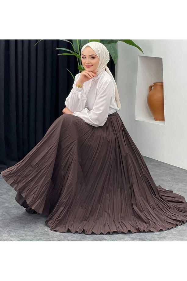 KIRIŞIK MODELLİ LÜKS MODA ETEK - 1