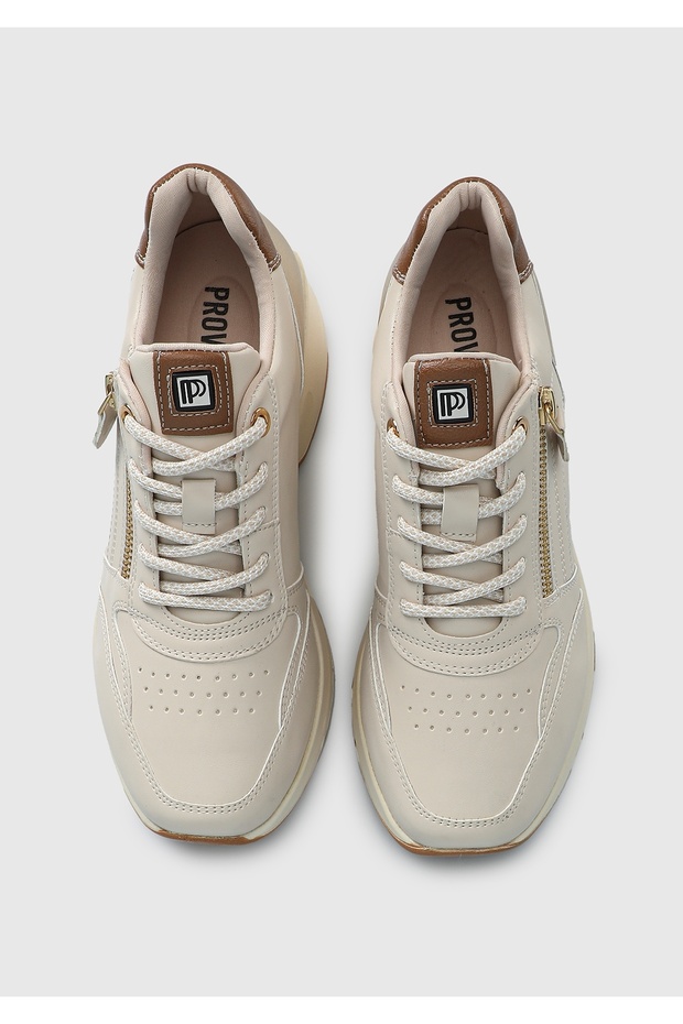 Ekru Kadın Sneaker - 5