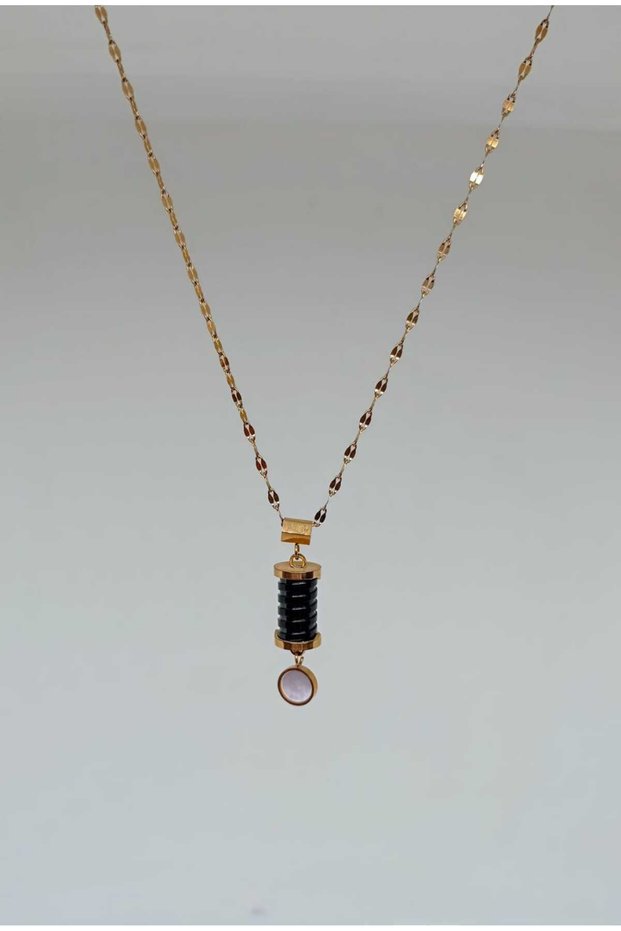 1. Grade Quality 316L Surgical Steel Women Short Necklace, Mother of Pearl Stone Chain Model No 40