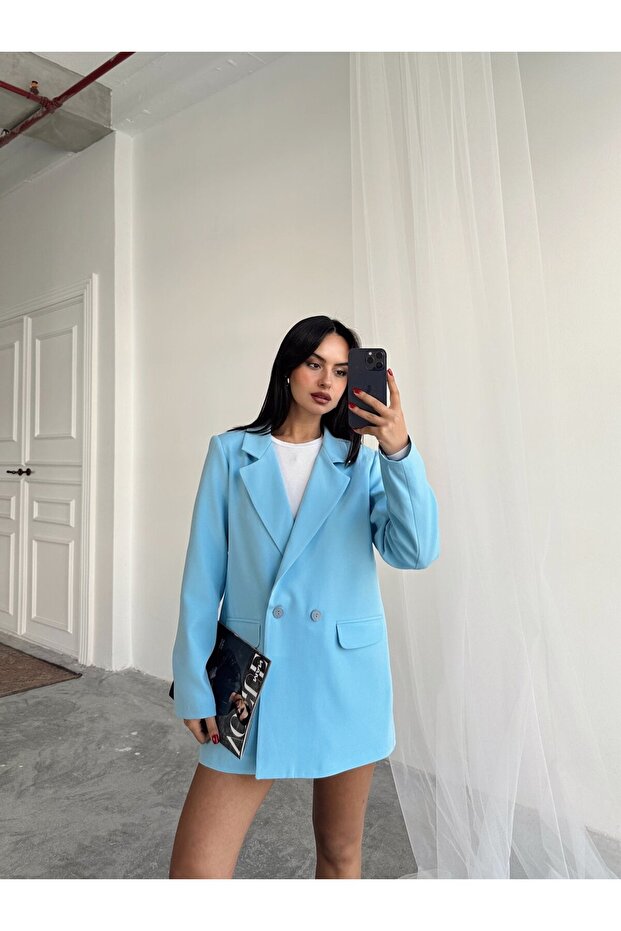 Double Button Oversize Blazer - 1
