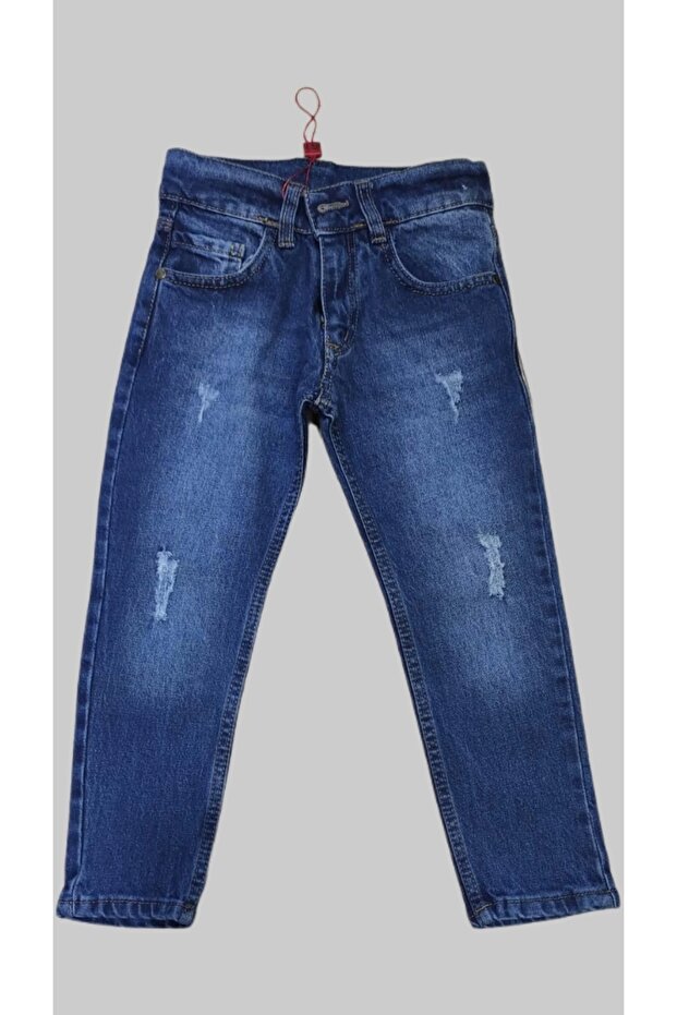 Boy's Denim Blue Serrated Ligrasless Jeans