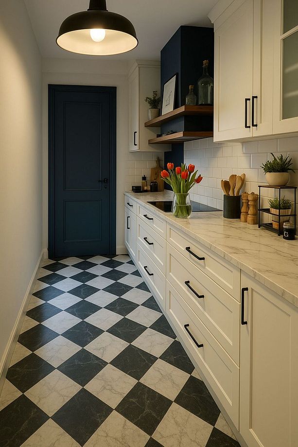 4 Adet LVT Zemin ve Duvar Kaplama Kendinden Yapışkanlı 30cm×30cm Mutfak Banyo Antre Karo - 4