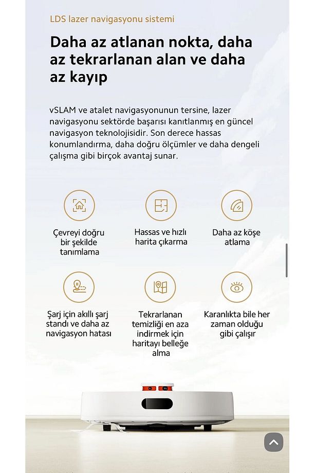 Wİ-Fİ ve Sesli Kontrol 2 si 1 Arada Süpürme ve Paspaslama Özelliğiyle Pratik Temizlik 5000pa Güç - 2