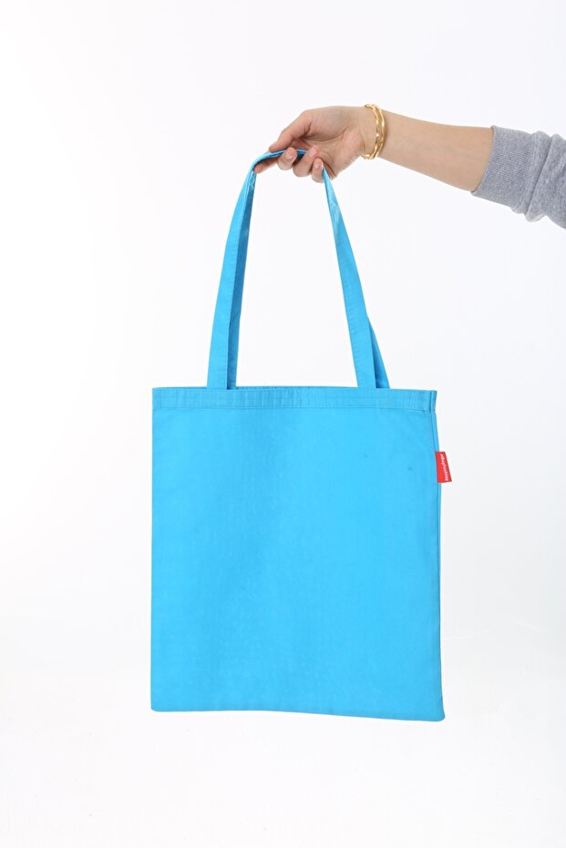 Baskısız Turkuaz Bez Çanta - 2