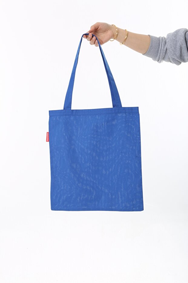 Baskısız Mavi Bez Çanta - 3