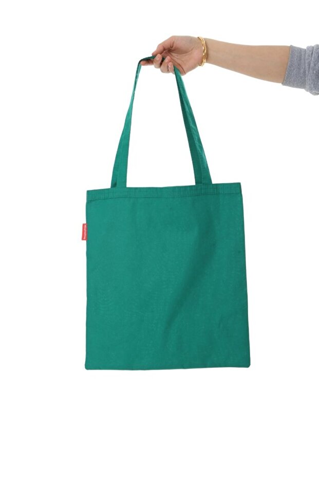 Baskısız Yeşil Bez Çanta - 5