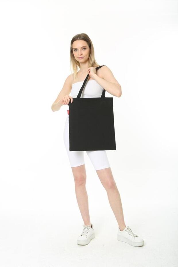 Baskısız Siyah Bez Çanta - 2