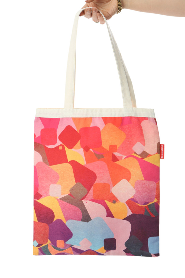 Renkler Baskılı Bez Çanta - 2