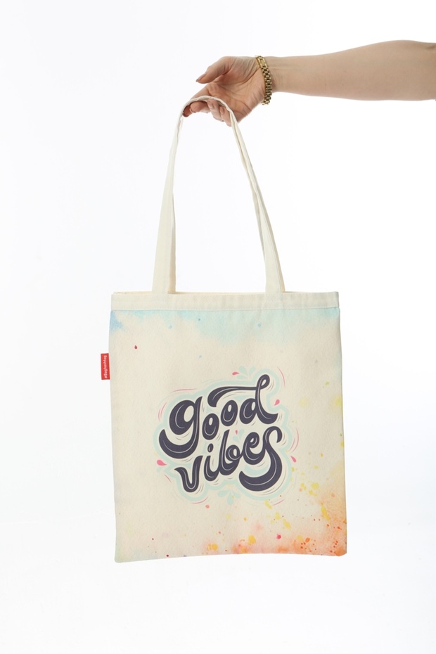 Good Vibes Baskılı Bez Çanta - 2