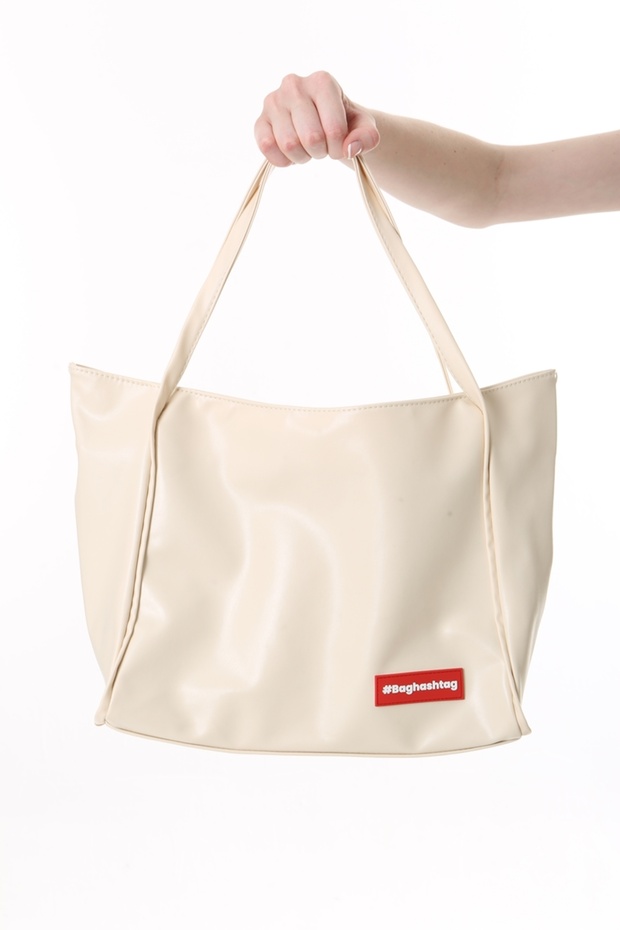 Krem Soft Deri Fermuarlı Çanta - 3
