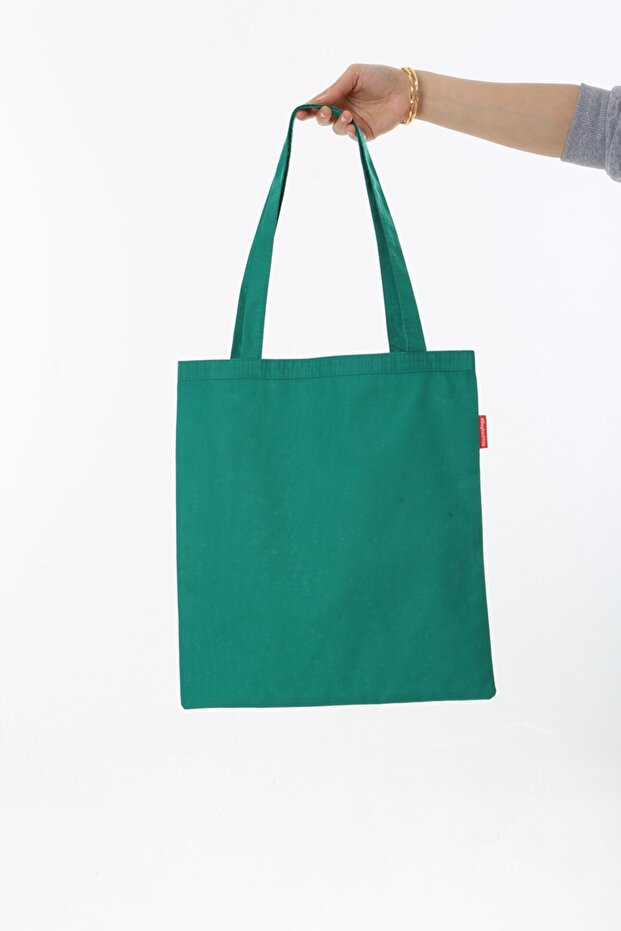 Baskısız Yeşil Bez Çanta - 4
