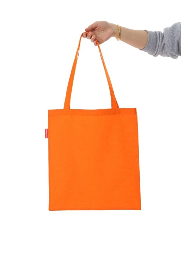Baskısız Turuncu Bez Çanta - 4