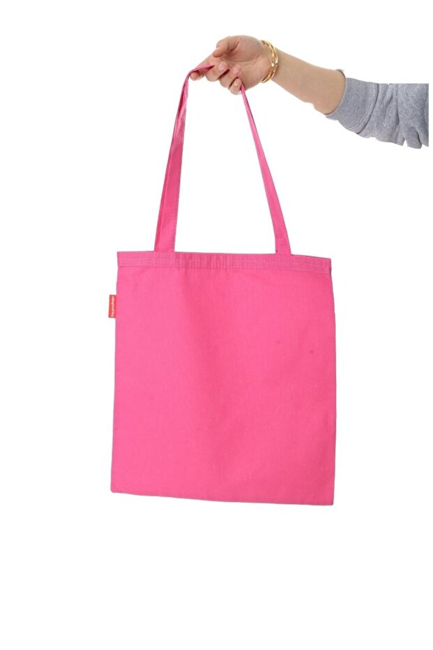 Baskısız Pembe Bez Çanta - 4