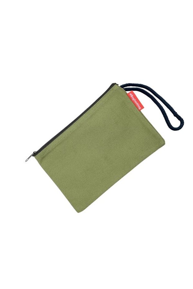 Yeşil Clutch Bez Çanta - 6