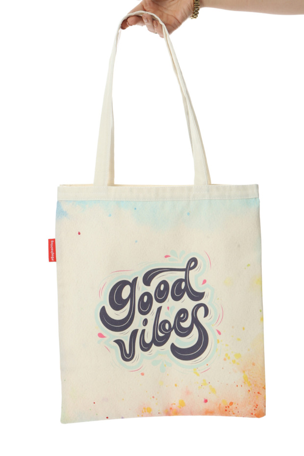 Good Vibes Baskılı Bez Çanta - 5