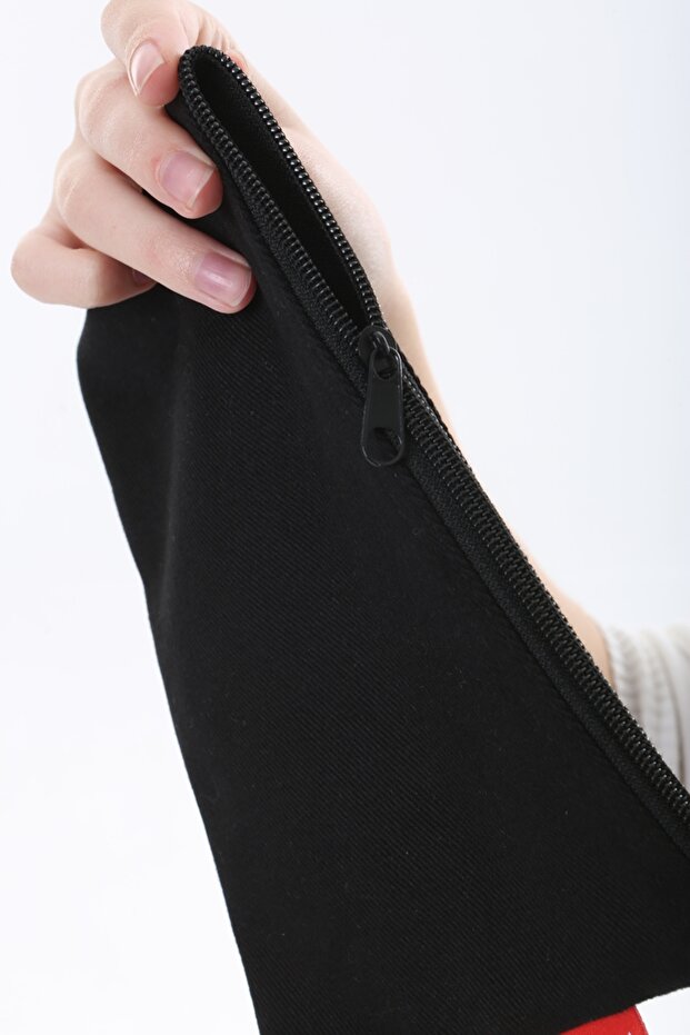 Siyah Clutch Bez Çanta - 5