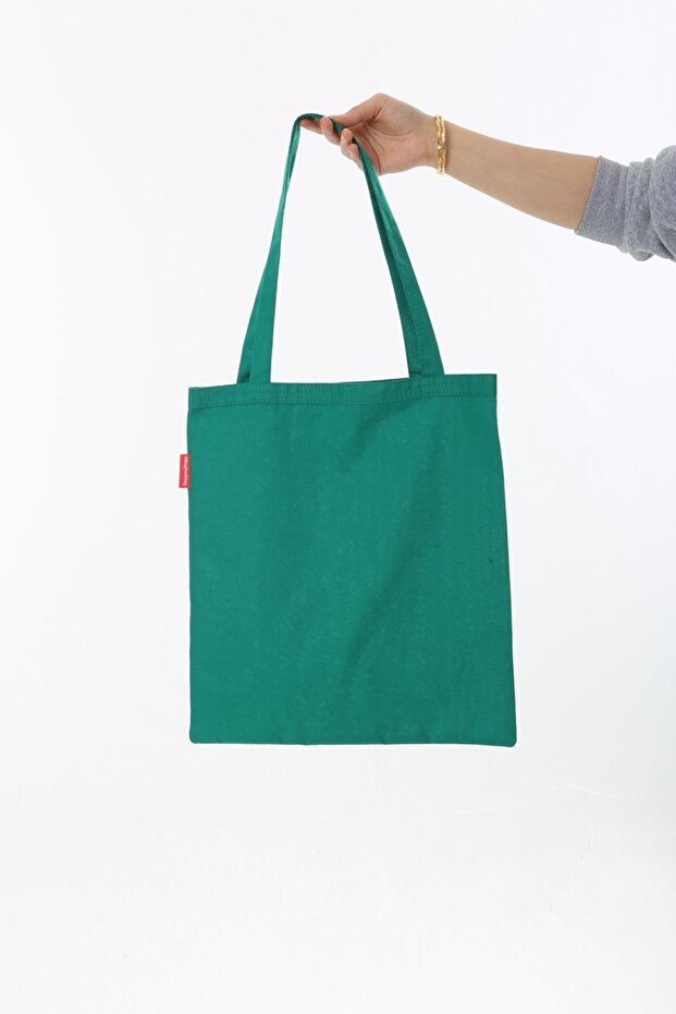 Baskısız Yeşil Bez Çanta - 3