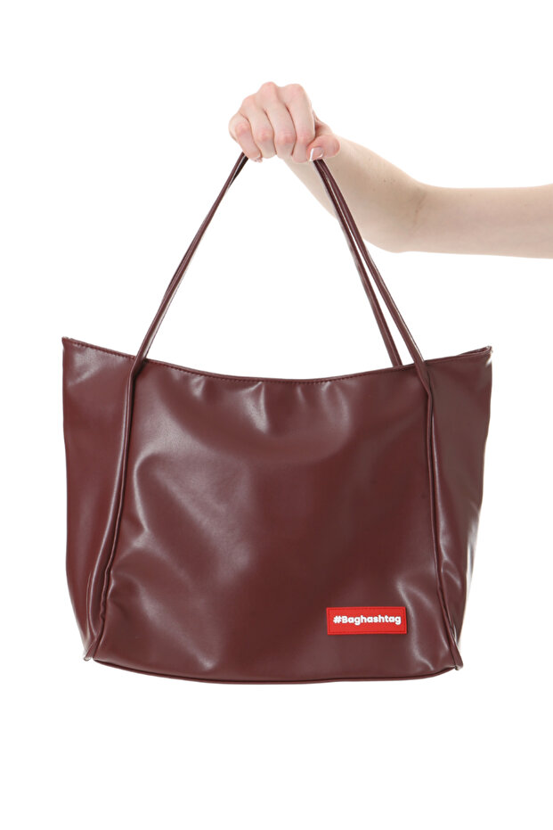 Bordo Soft Deri Fermuarlı Çanta - 2