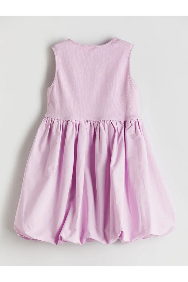 LCW Kids Lila Çiçek Aplike Kız Çocuk Kaşkorse Elbise - 2