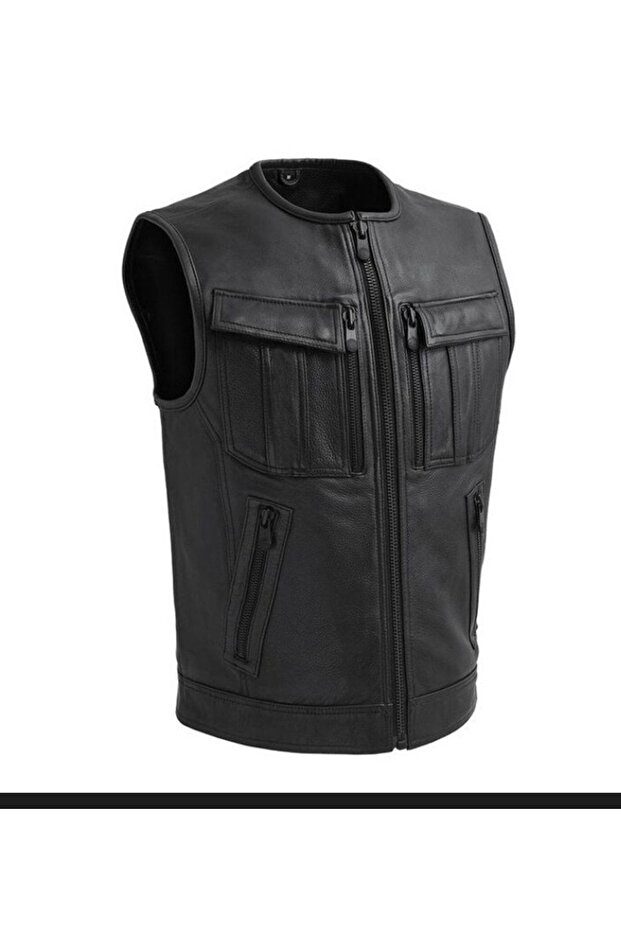 Hakiki Bellandi Deri Yelek - 1