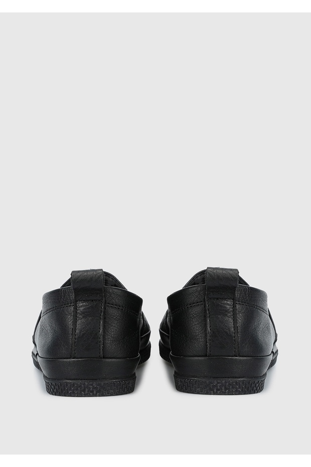 Siyah Deri Kadın Ayakkabı - 4