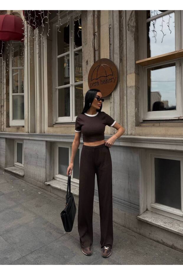 Collar Sleeve Garnished Camisole Woven Cotton Fabric Women's Bottom Top Set