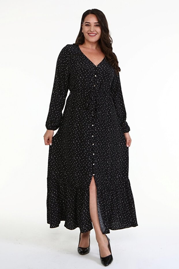 V Yaka Uzun Elbise - 2