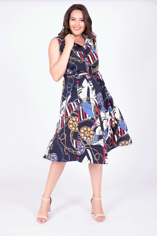 Kolsuz Gömlek Elbise - 1