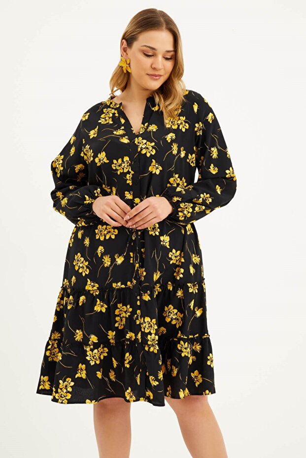 Rochie cu curea cu volane - 4