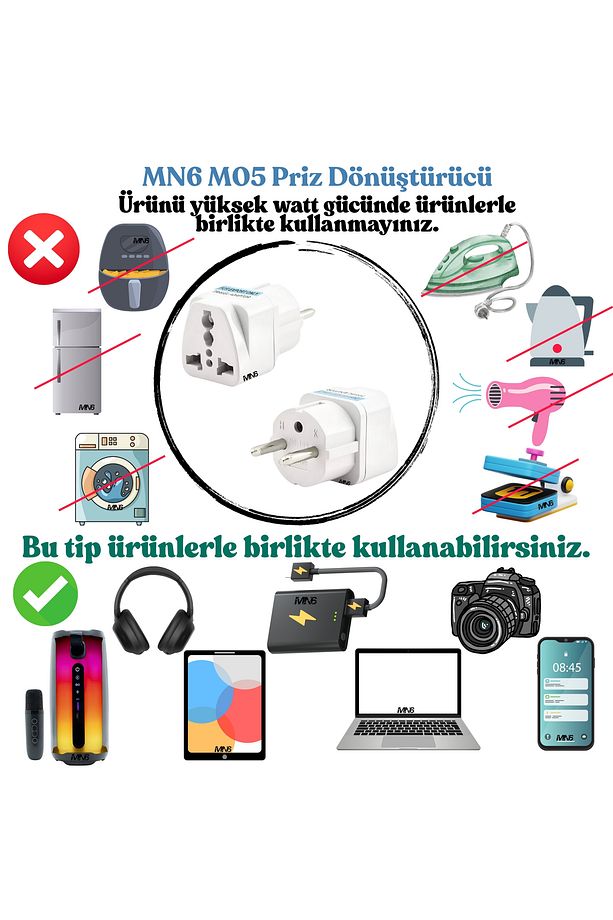 M03 Priz Dönüştürücü/5 Adet/amerikan Tipi Priz Dönüştürücü-dünya Ülkeler Arası Fiş Çevirici - 8