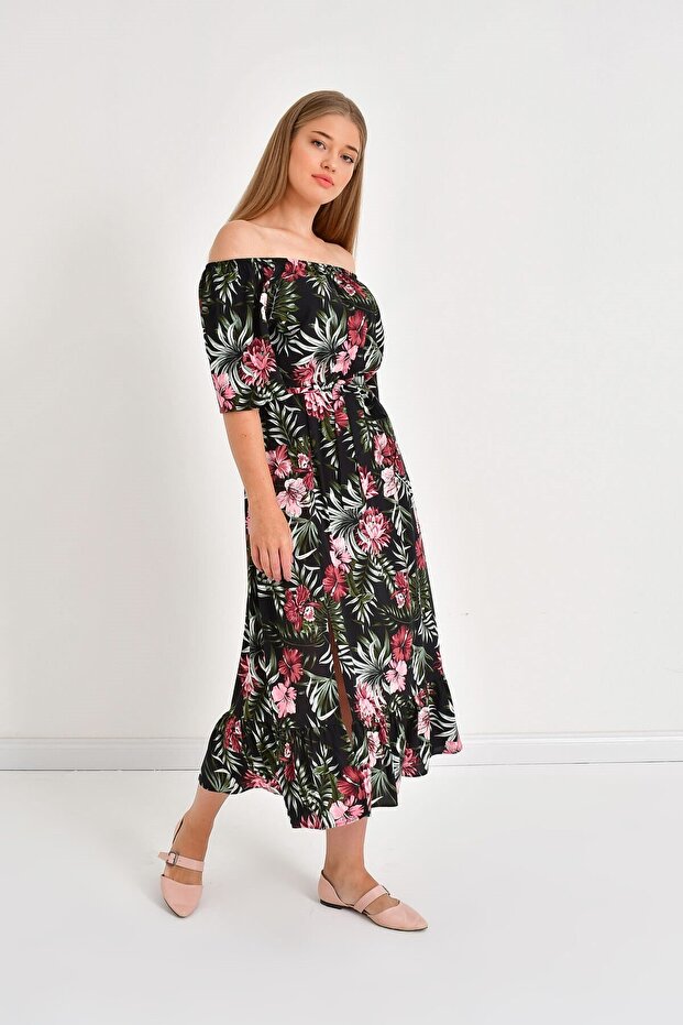 Rochie cu umăr dezactivat - 3