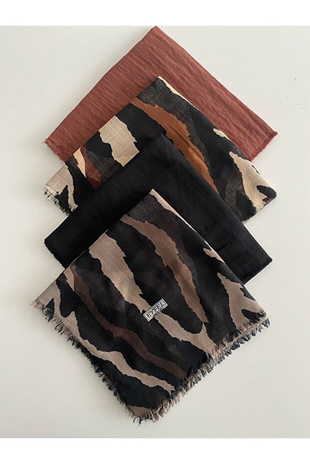 4 Mixed Patterned Cheesecloth Writing - 1